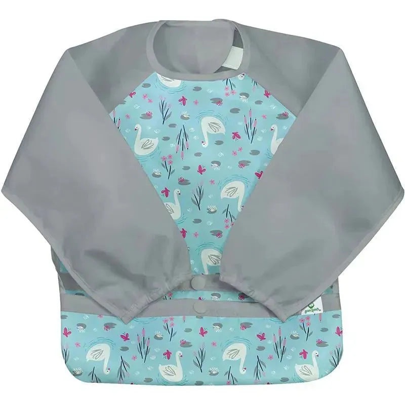 Iplay – Snap & Go Easy-Wear Long Sleeve Bib, Aqua Swan