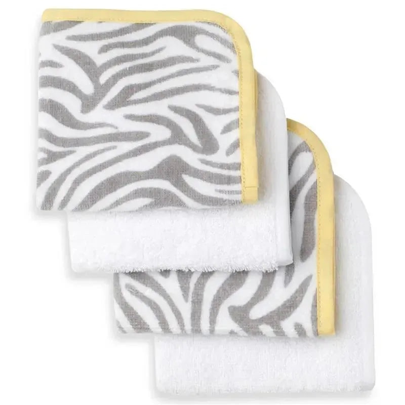 Just Born Welcome to the Circus 4-Pack Woven Washcloth Set, Neutral