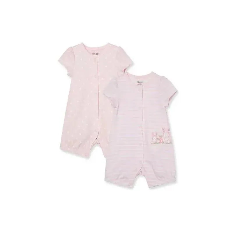 Little Me Bunnies 2Pk Rompers – Pink