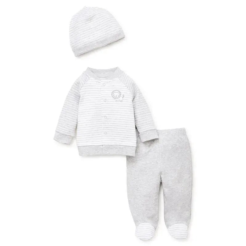 Little Me Safari Dreams Take-Me-Home Cardigan Set – Grey