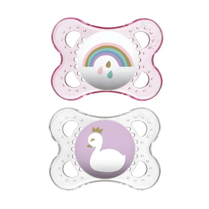 Mam Girls’ Clear Pacifiers, 0-6M