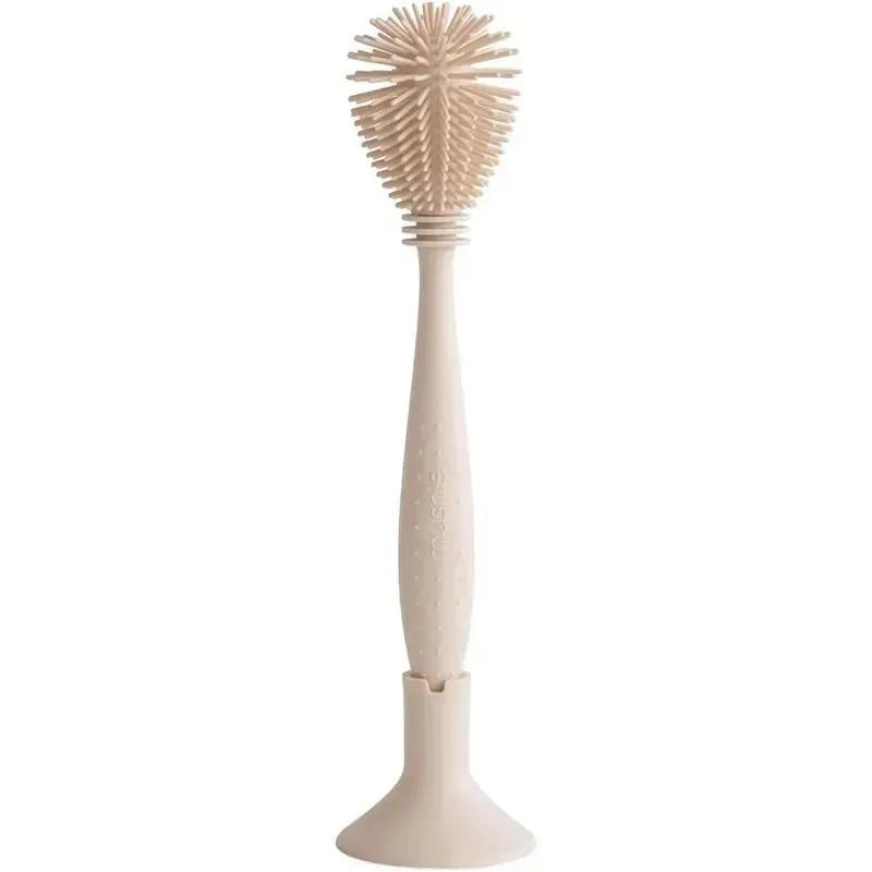 Mushie – Baby Bottle Brush, Soft Silicone with Suction Base, Shifting Sand