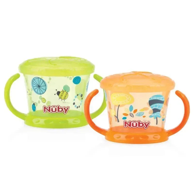 Nuby Snack Keeper in Green/Orange, 2-Pack