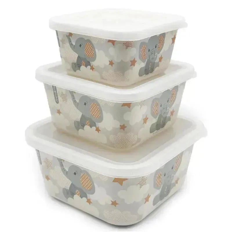 Primo Passi – 3Pk Bamboo Little Elephant Fiber Kids Food Containers