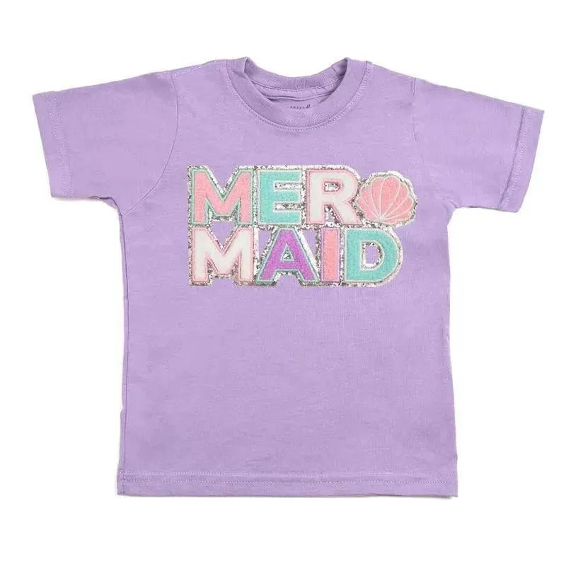 Sweet Wink – Kids Mermaid Patch Short Sleeve T-Shirt