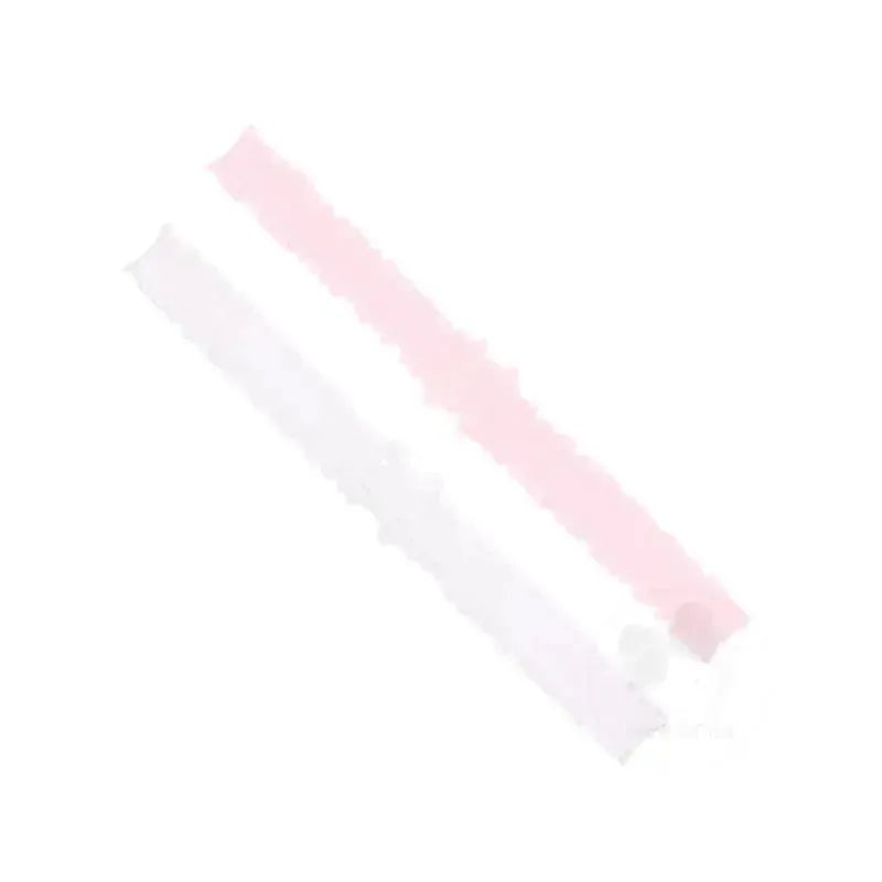 Wee Ones – 2Pk Add-A-Bow Stretch Ruffle Edge Girls Baby Bands, Light Pink