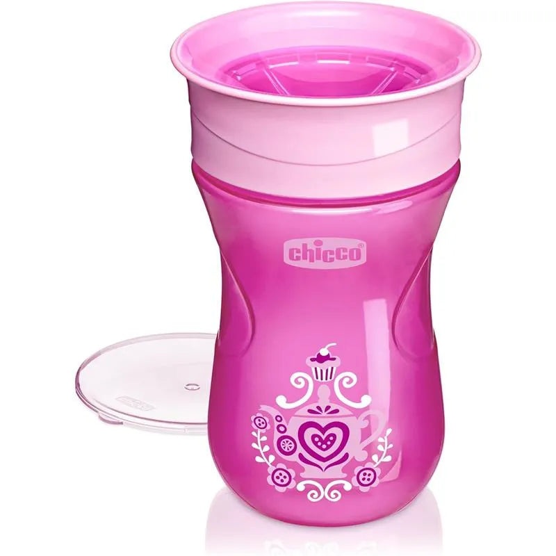 Chicco – 360 Spoutless Rim Trainer Sippy Cup 9M+ | Pink