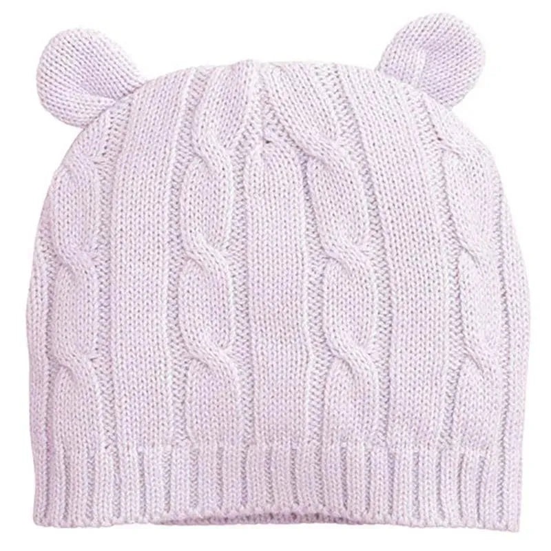 Elegant Baby Chalk Pink Cable Knit Baby Hat With Ears