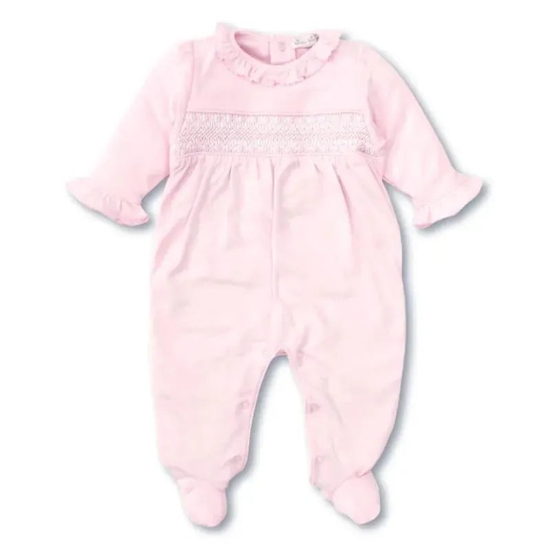 Kissy Kissy – Baby Girl Footie With Hand Smocked, Charmed Pink