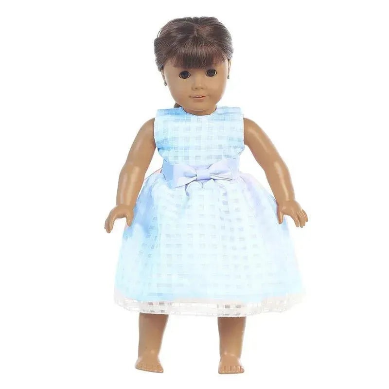 Lito – Organza Dress With Burnout Squares, Blue Dolls Dress
