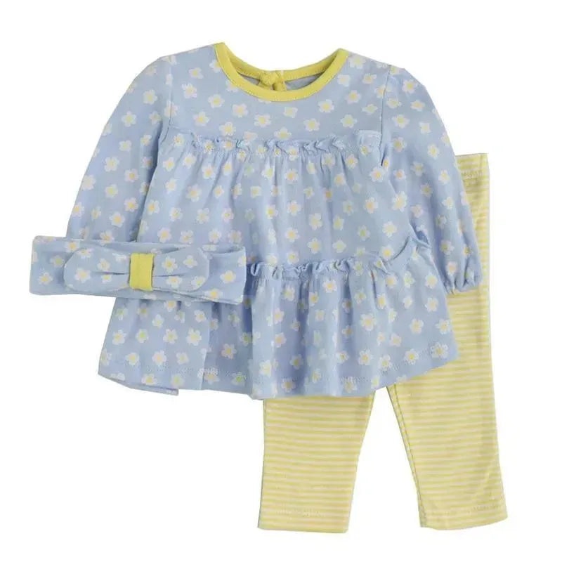 Little Me – 3Pk Baby Girl Daisies Tunic Set, Yellow