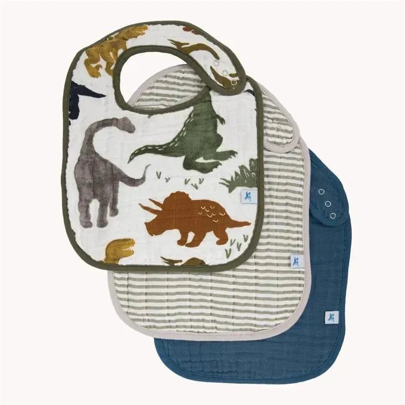 Little Unicorn Cotton Muslin Classic Bib 3 Pack – Dino Friends