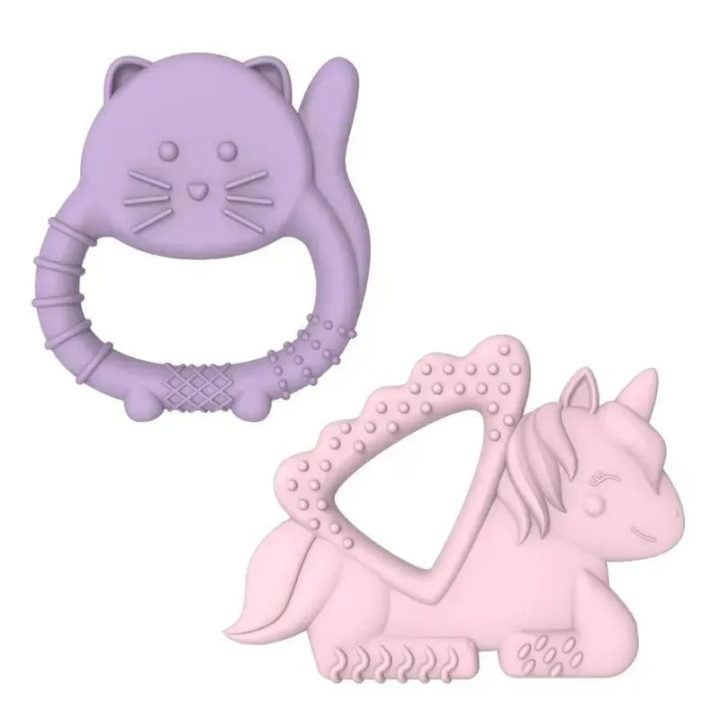 Melii – Baby Teethers, 100% Food Grade Silicone, Multiple Textures, BPA Free, Unicorn & Cat
