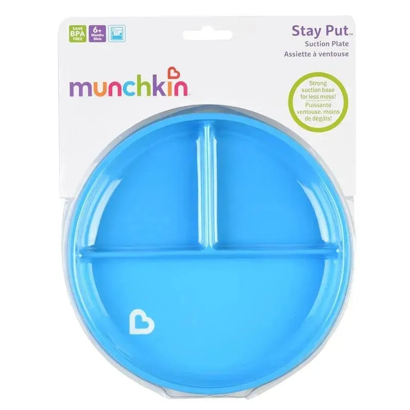 Munchkin 2019 Stay Put Suction Plate, Assorted Colors (Blue, Purple, Green & Pink)