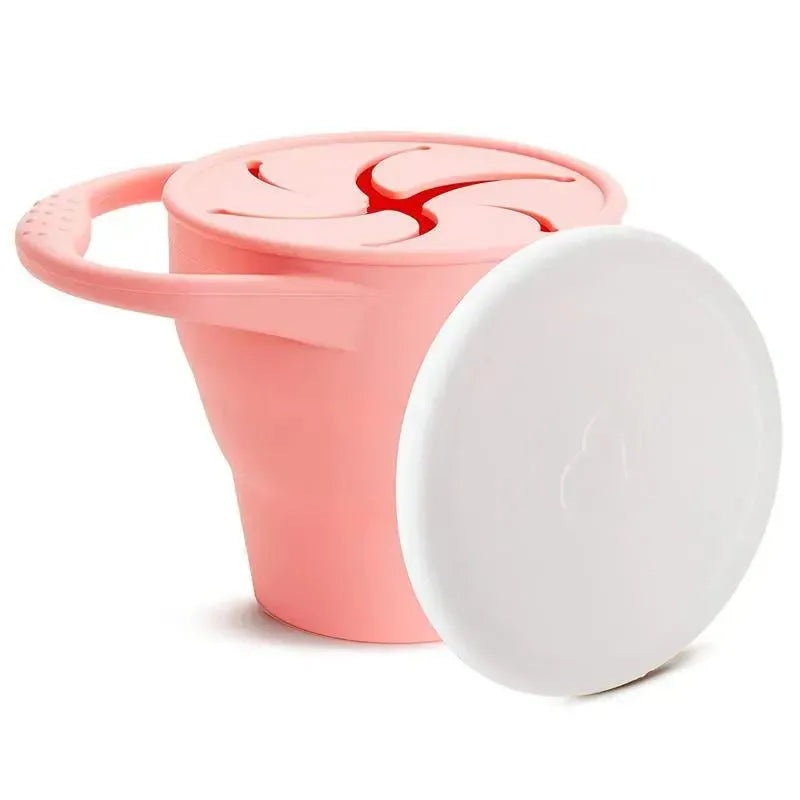 Munchkin – Cest Silicone! Collapsible Snack Catcher with Lid, Coral