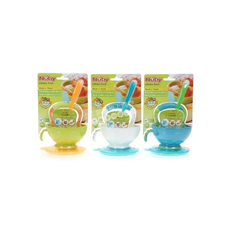 Nuby Garden Fresh Masher and Bowl with Lid, Colors May Vary