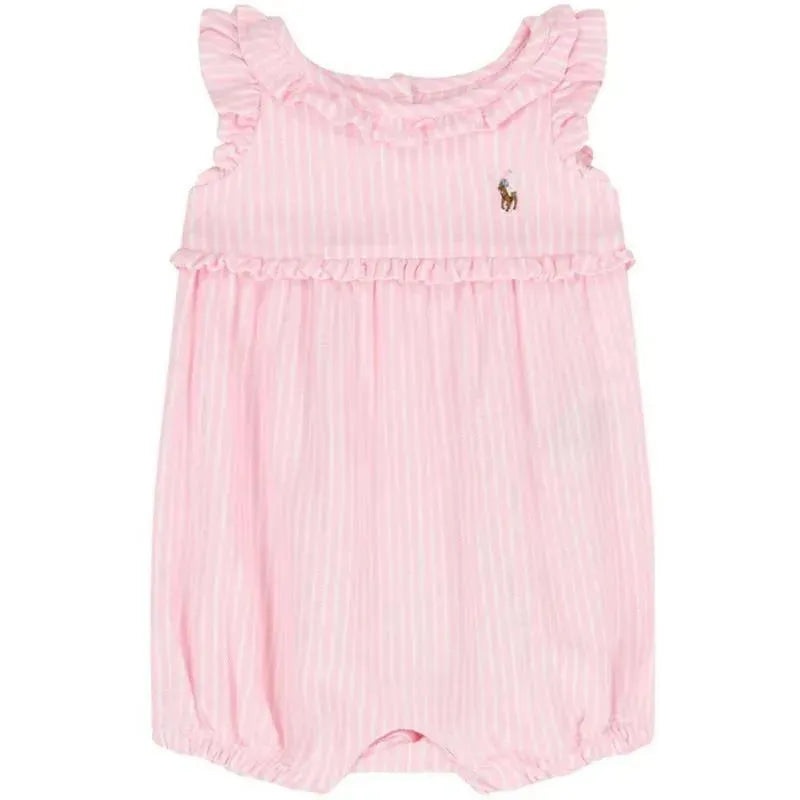 Ralph Lauren Baby – Sleeveless Oxford Mesh Bubble Shortall, Light Pink
