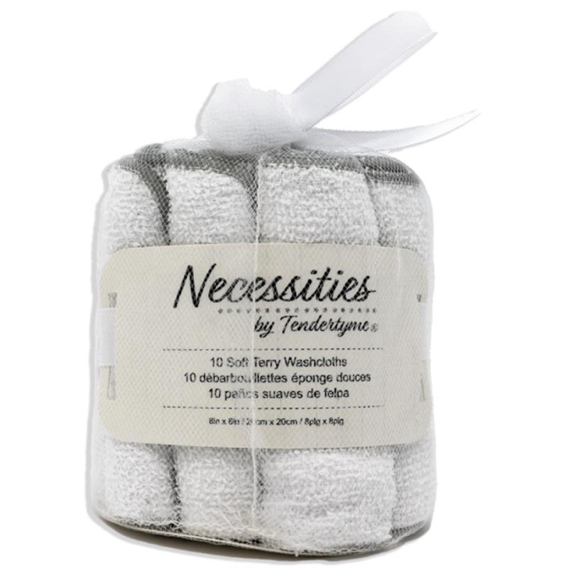 Rose Textiles – 10Pk Baby Washcloth Grey