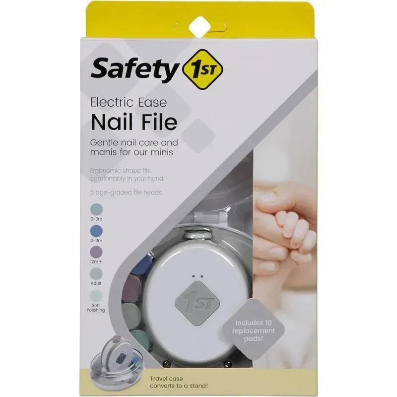 Safety 1St – Electric Ease Nail File, Gentle and Easy to use, with Built in Light, Grey