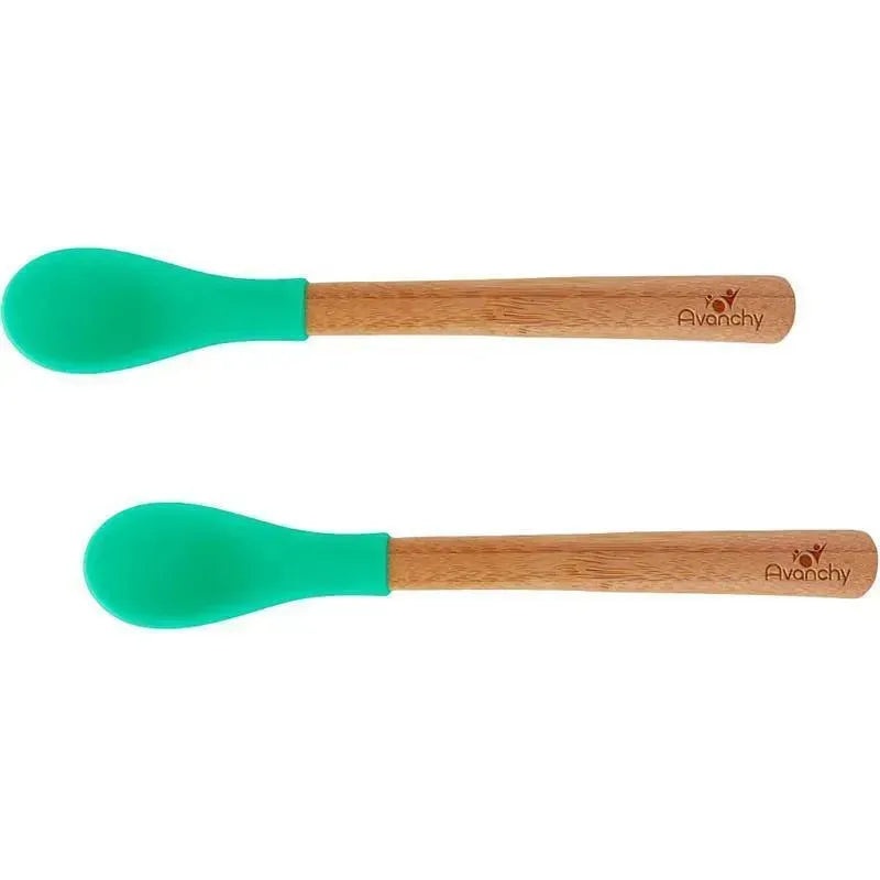 Avanchy Bamboo Infant Feeding Spoon Set, Green