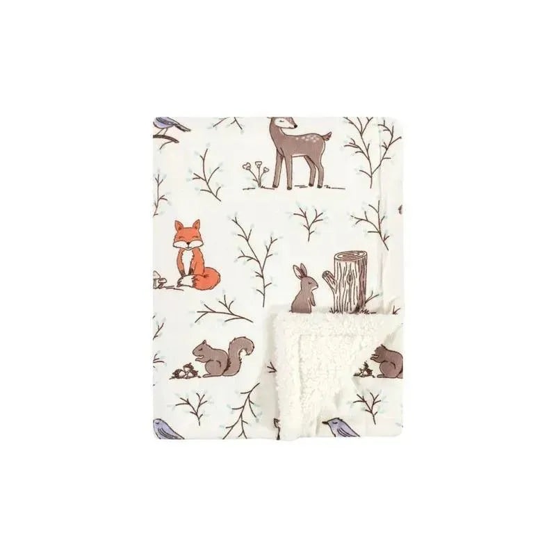 Baby Vision – Hudson Baby Girl Plush Blanket with Sherpa Back, Enchanted Forest