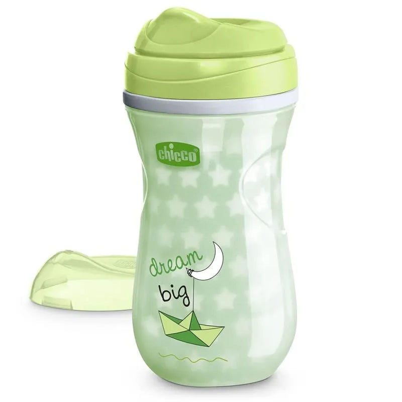 Chicco – Glow In The Dark Insulated Rim Spout Trainer Cup 9Oz, 12M+ | Green