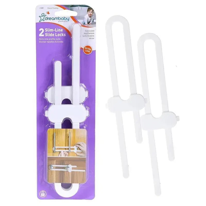 Dreambaby – 2Pk Slimline Slide Lock for Baby Proofing