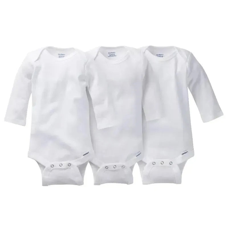 Gerber 3-Pack White Long Sleeve Onesies