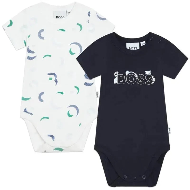 Hugo Boss Baby – 2Pk Baby Body Set, Navy/White
