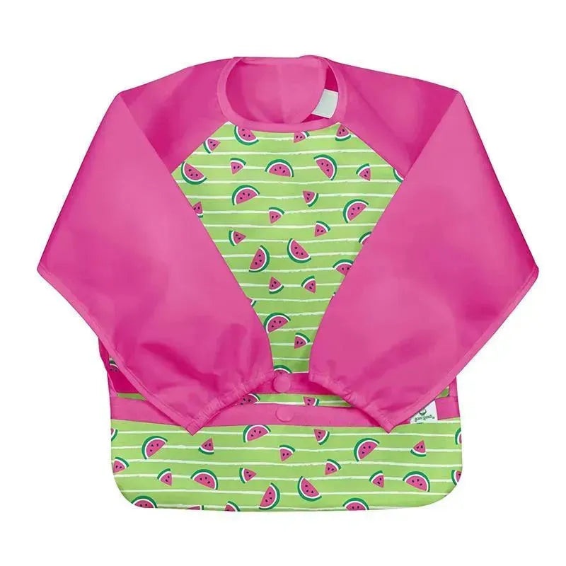 Iplay – Snap & Go Easy-Wear Long Sleeve Bib, Green Watermelon Stripe