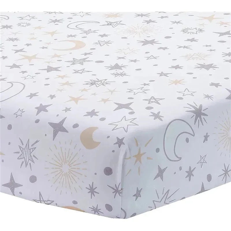 Lambs & Ivy – Goodnight Moon Fitted Crib Sheet, Moon/Stars