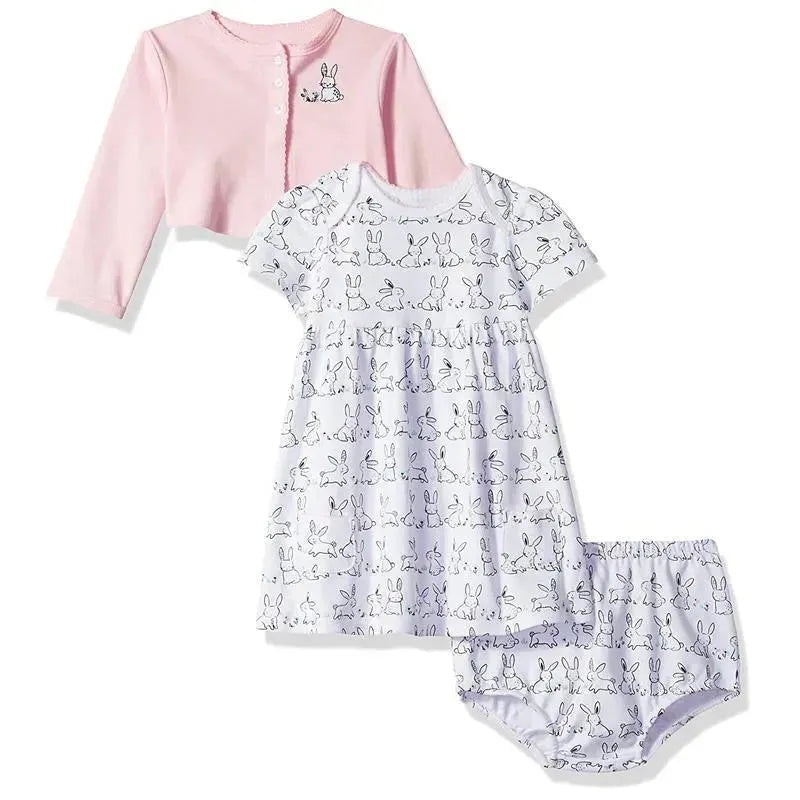 Little Me – Dachshund Dress Set, Heather Gray