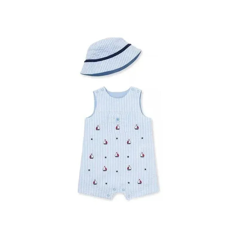 Little Me Sailboat Sunsuit & Hat – Blue