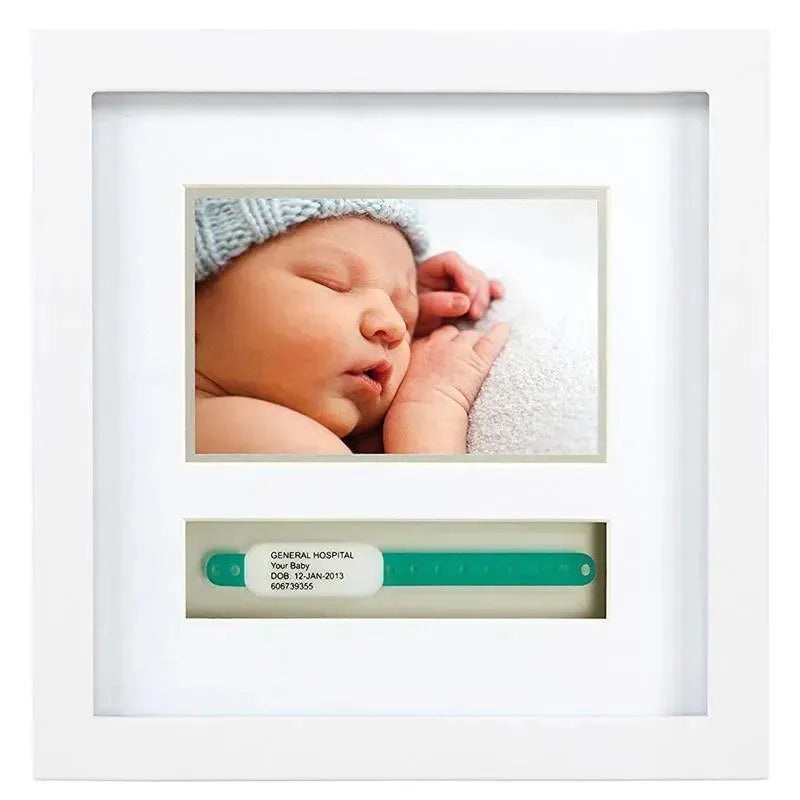 Pearhead Baby Hosipital ID Bracelet and Photo Keepsake Frame, White