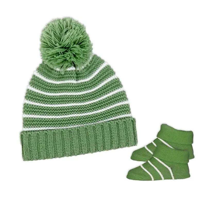 Rose Textile – Baby Hat & Sage Bootie Set
