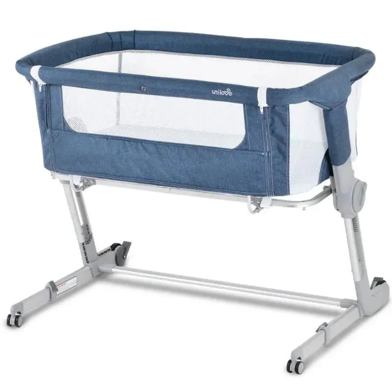 Unilove – Hug Me Plus 3-In-1 Bedside Sleeper, Airflow Denim Blue