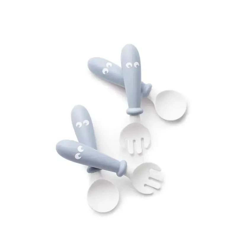 BabyBjorn – Baby Spoon and Fork, 4 pcs Powder Blue