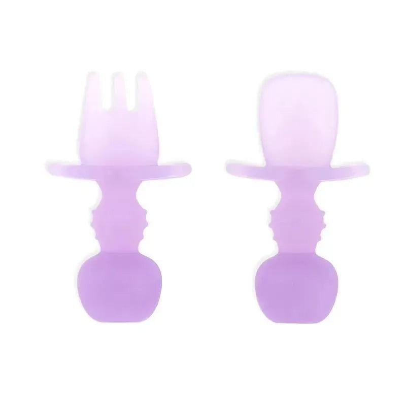 Bumkins – Baby Utensils Set, Chewtensils Silicone, Purple Jelly