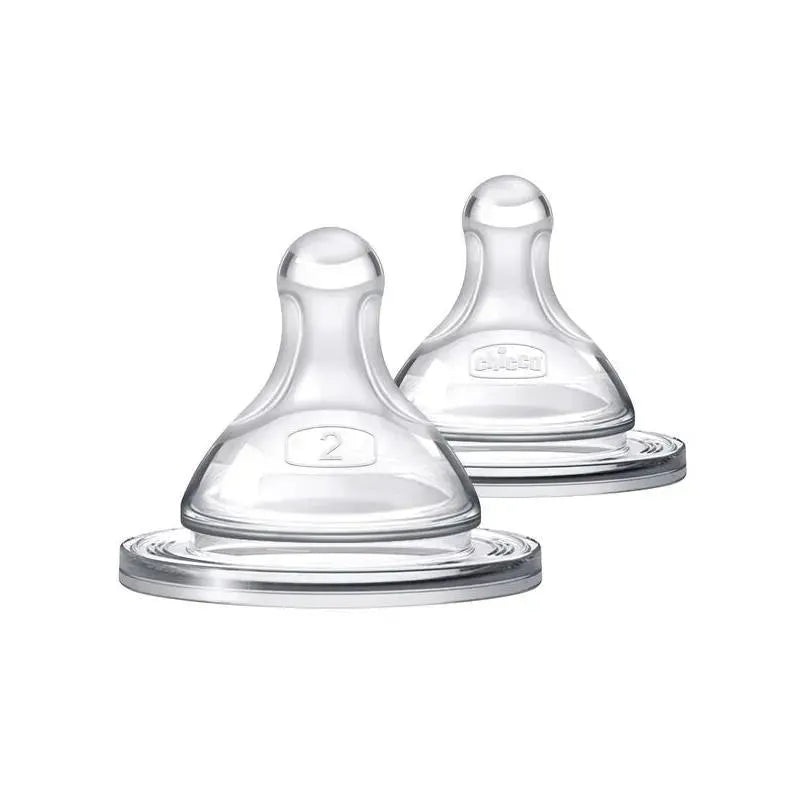 Chicco – 2Pk Duo Baby Bottle Nipple Stage 2 Medium Flow, 3M+