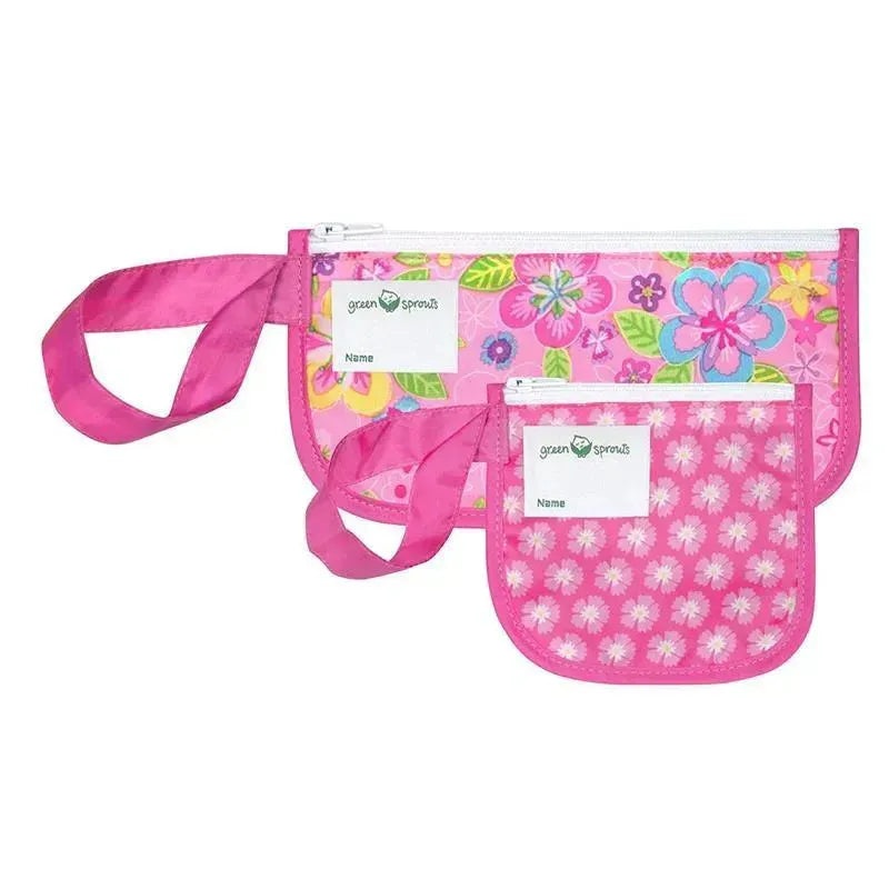 Iplay Baby – Reusable Snack Bags 2 Pack, Pink Flower Field, 6M