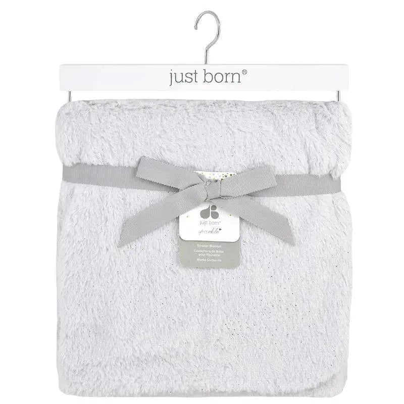 Just Born Sparkle Plush Blanket, Grey