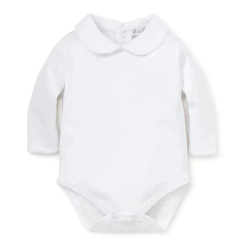 Kissy Kissy – Baby Girl Long Sleeve Bodysuit With Bebe Collar, White