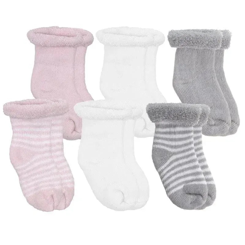 Kushies – 6 Pack newborn socks, Pink