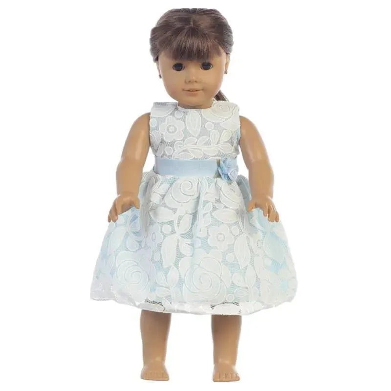 Lito – Baby Dolls Tulle Dress With Floral Design, Blue