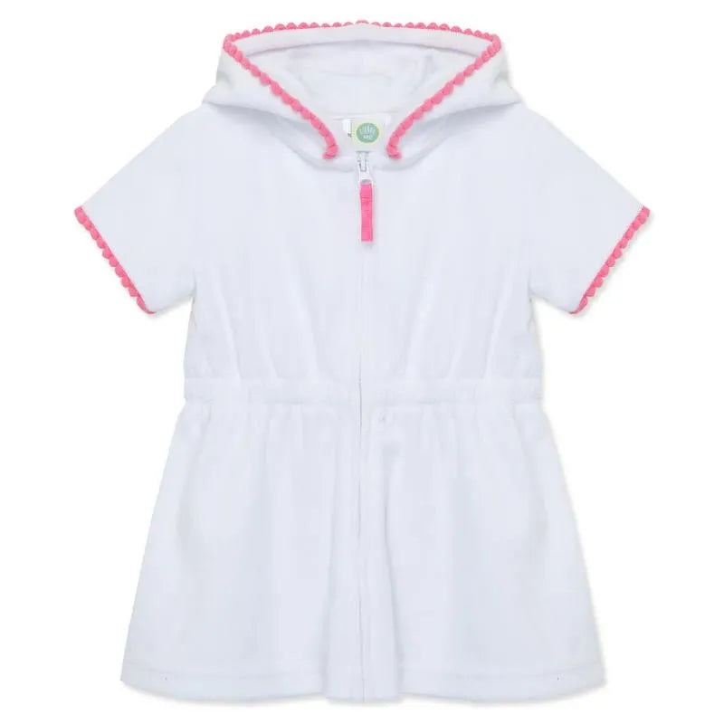 Little Me – Baby Girl Zip Swim Cover Up, White