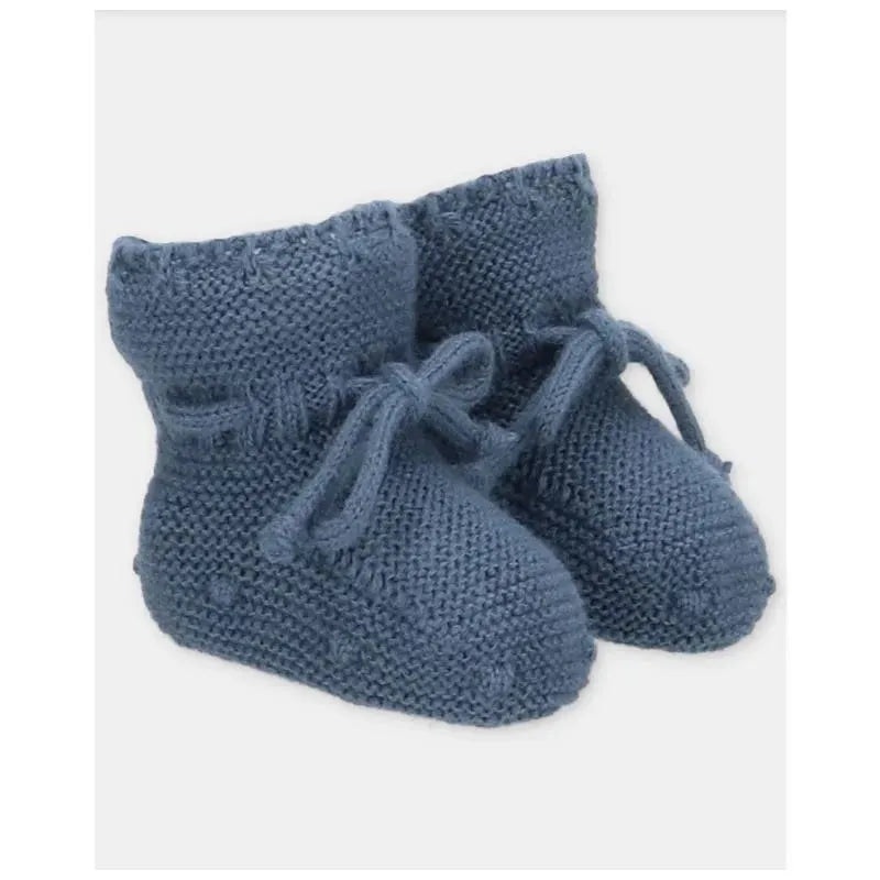 Martin Aranda – Baby Knit Booties Garden, Blue Grey