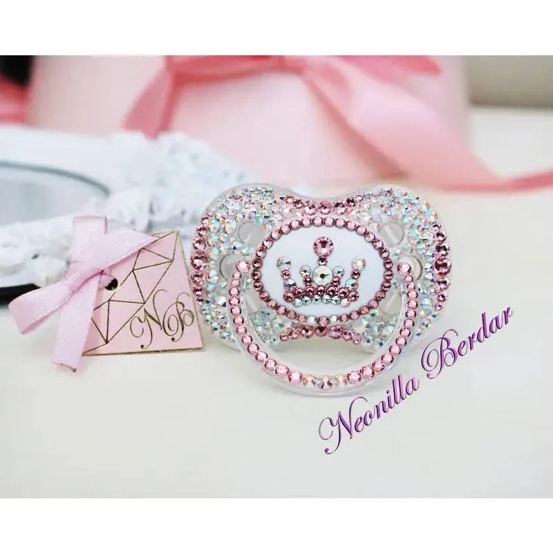 Neonilla Crystal – Pacifier With Swarovski Elite Crown Pink Bling Dummy