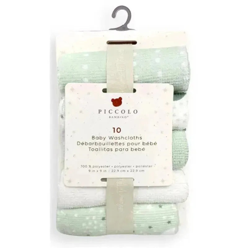Piccolo Bambino – 10Pk Washcloth Set Green