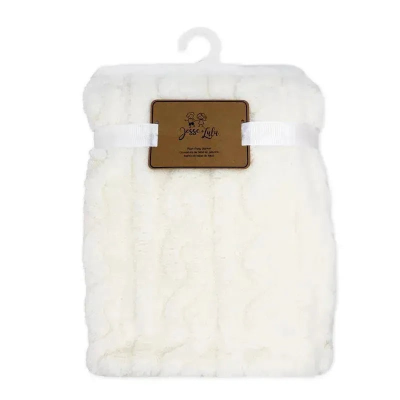 Rose Textiles – Sculpted Sherpa Blanket, Ecru
