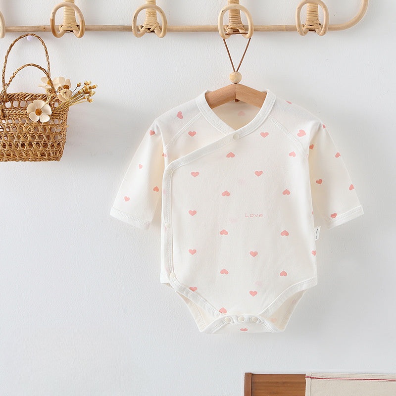 100% Cotton Long Sleeve Bodysuit – Heart Heart 0-3 M